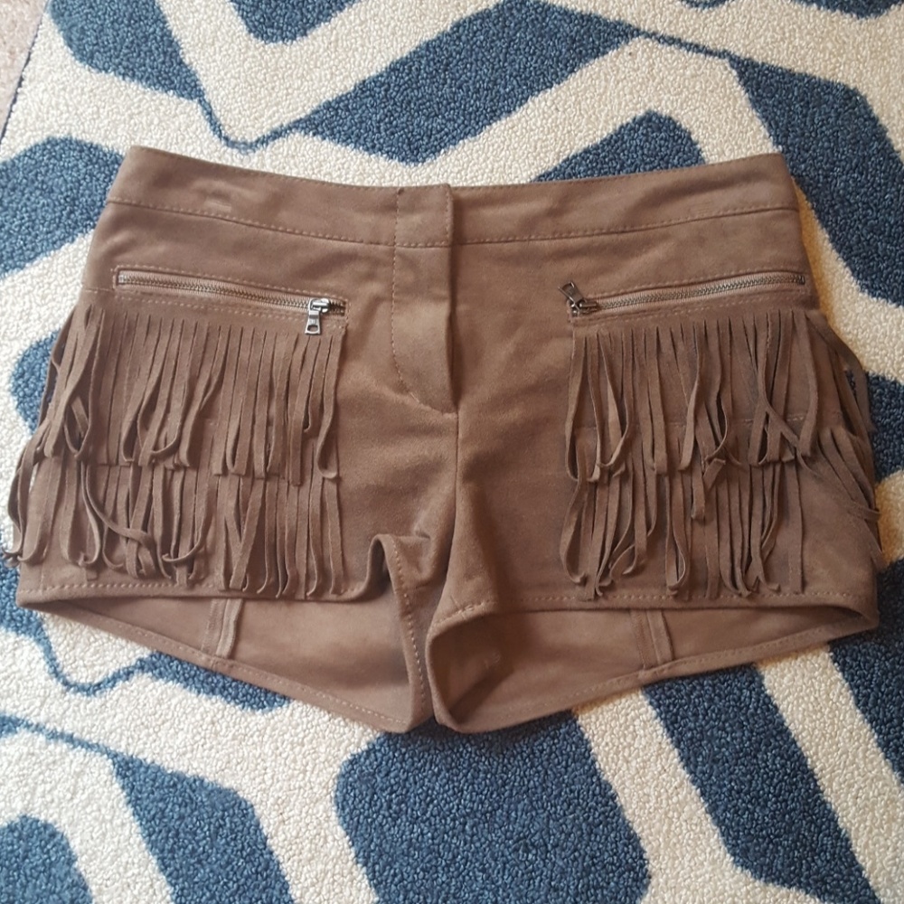 BCBG Max Azria fringe shorts
